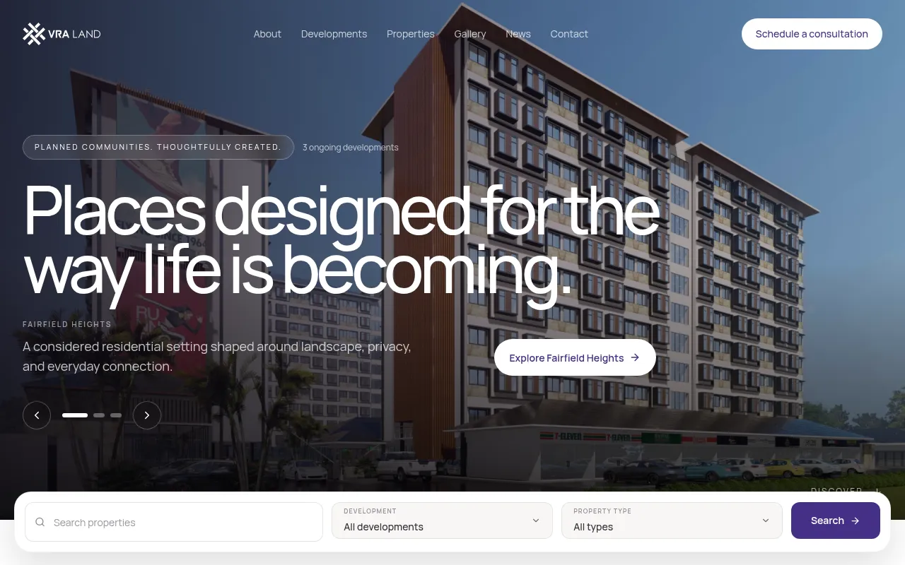 Screenshot of vraland.com.ph