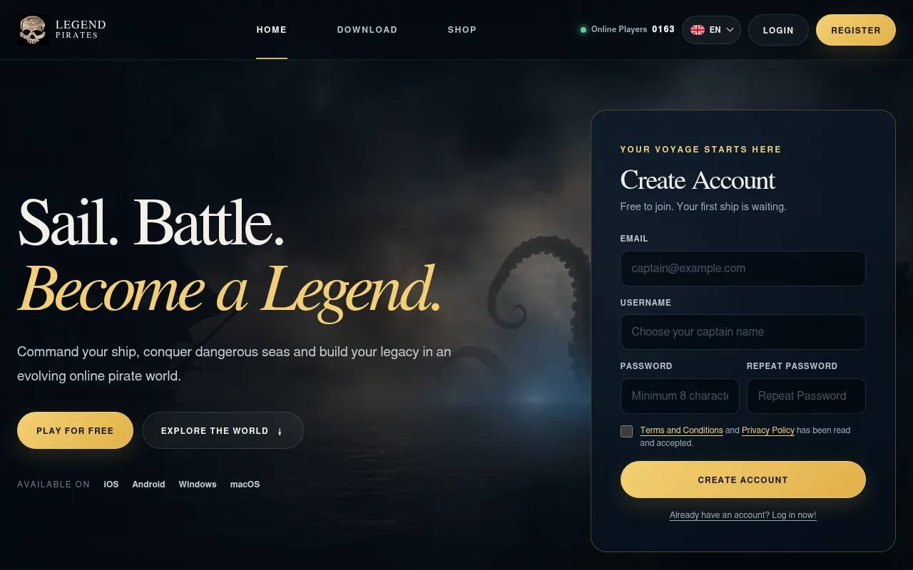 Screenshot of legendpirates.com