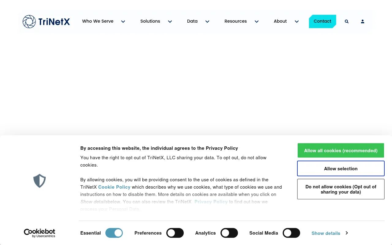 Screenshot of trinetx.com