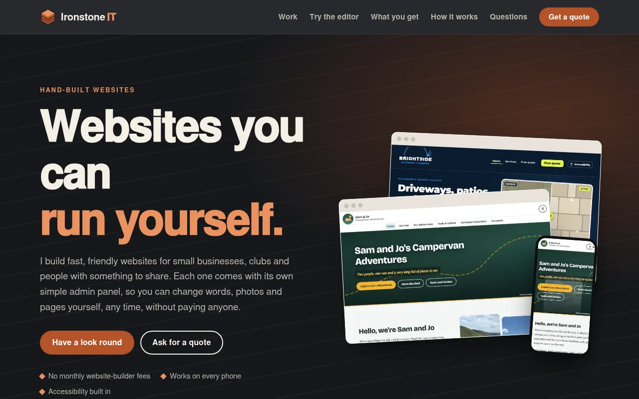 Screenshot of ironstoneit.co.uk