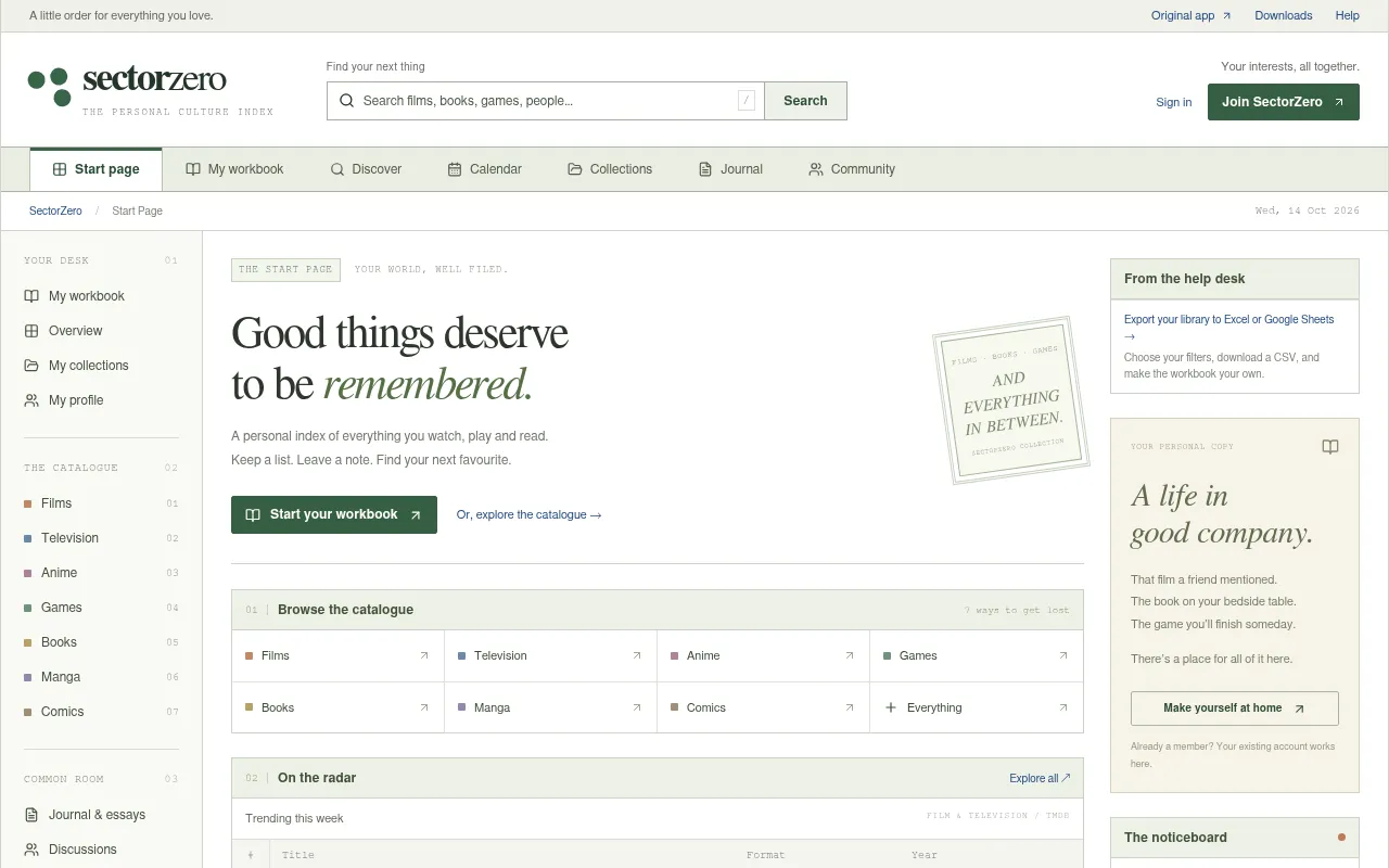 Screenshot of sectorzero.life