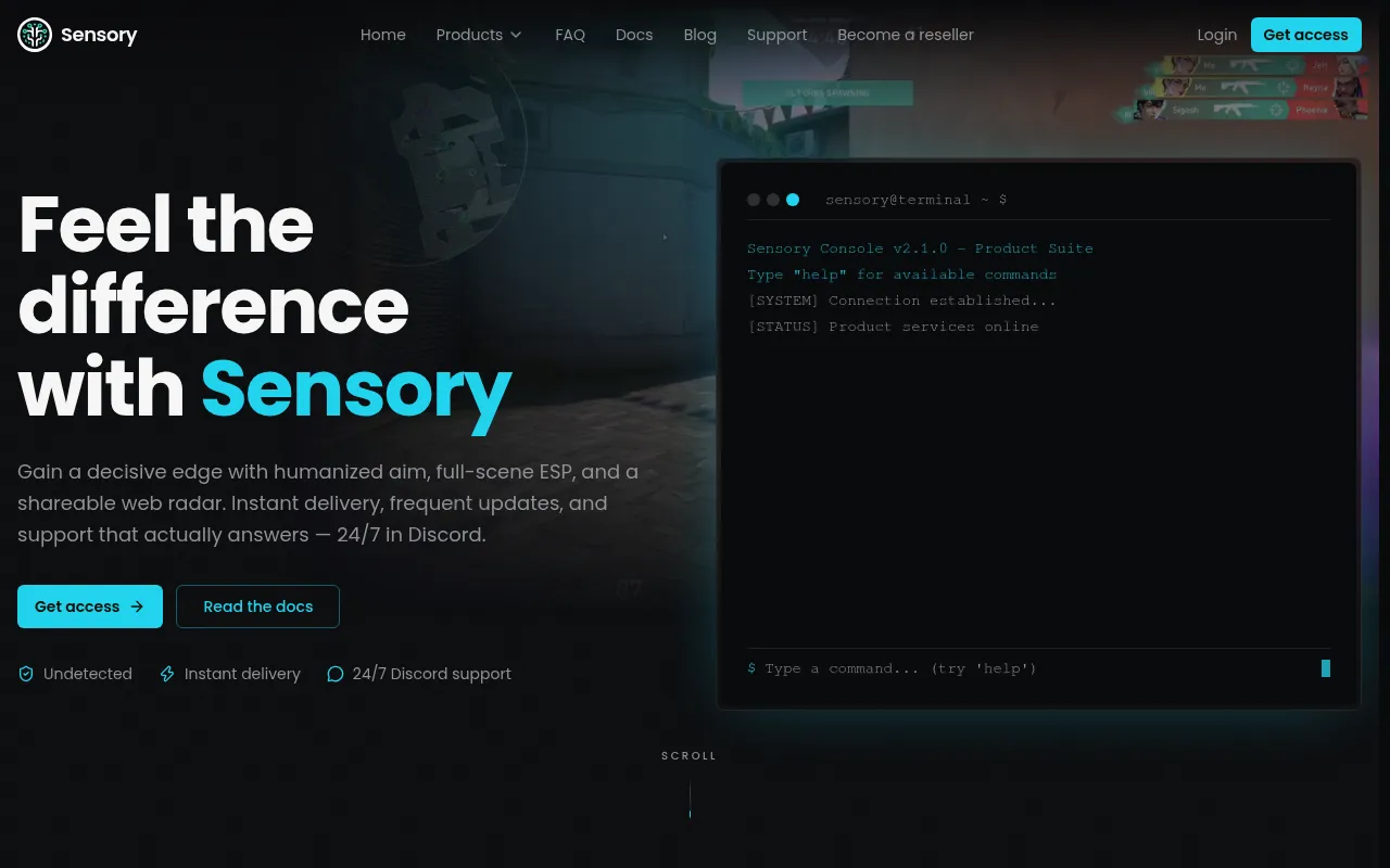 Screenshot of sensory.ac