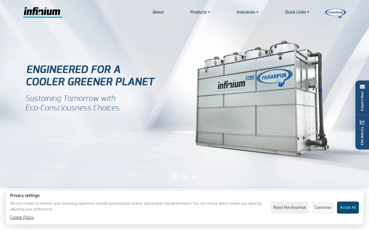 Screenshot of infinium.paharpur.com