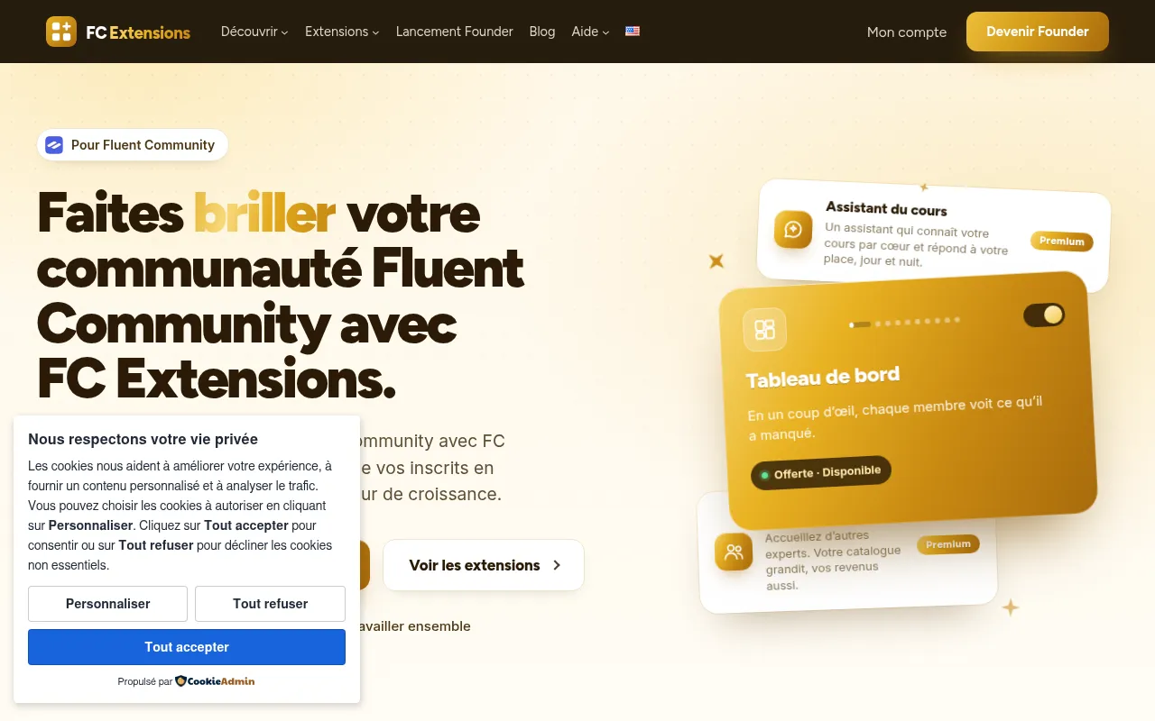 Screenshot of fcextensions.com