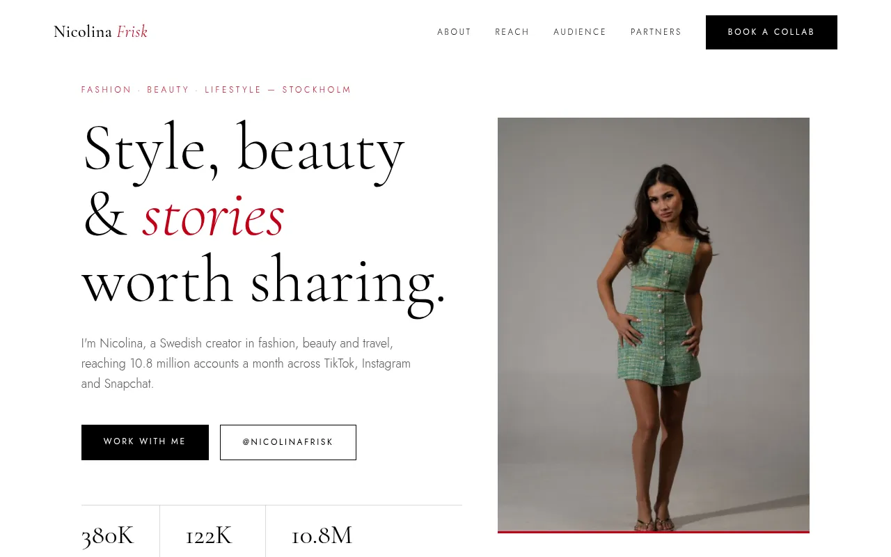 Screenshot of nicolinafrisk.se