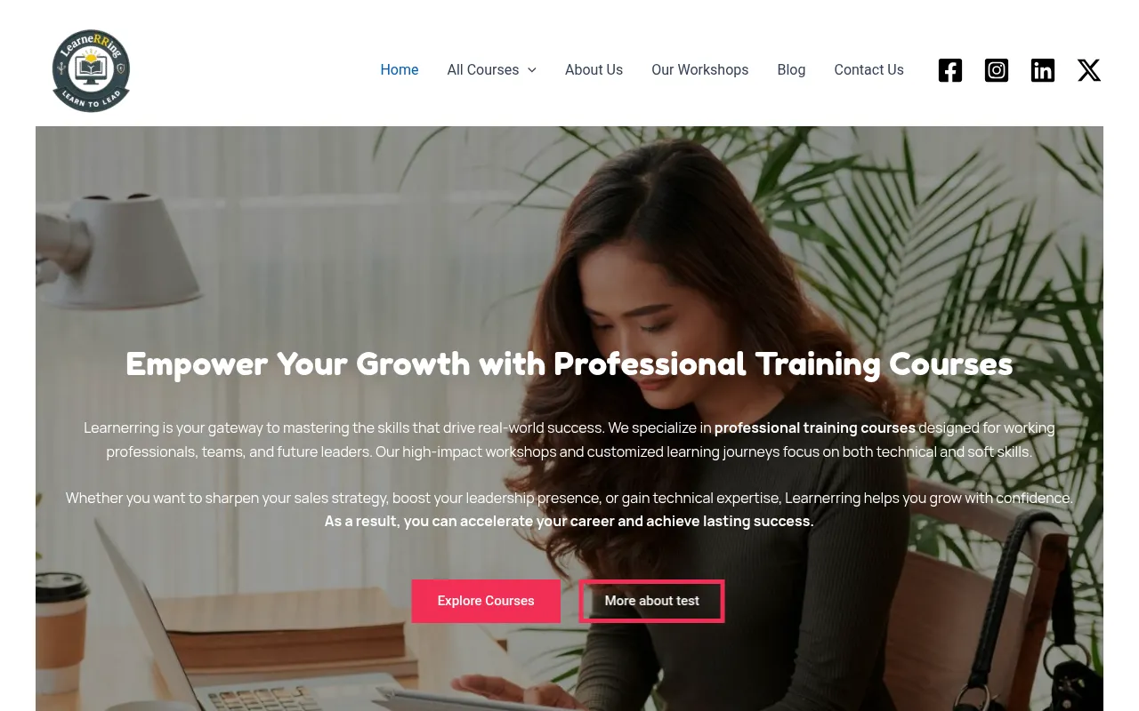 Screenshot of learnerring.com