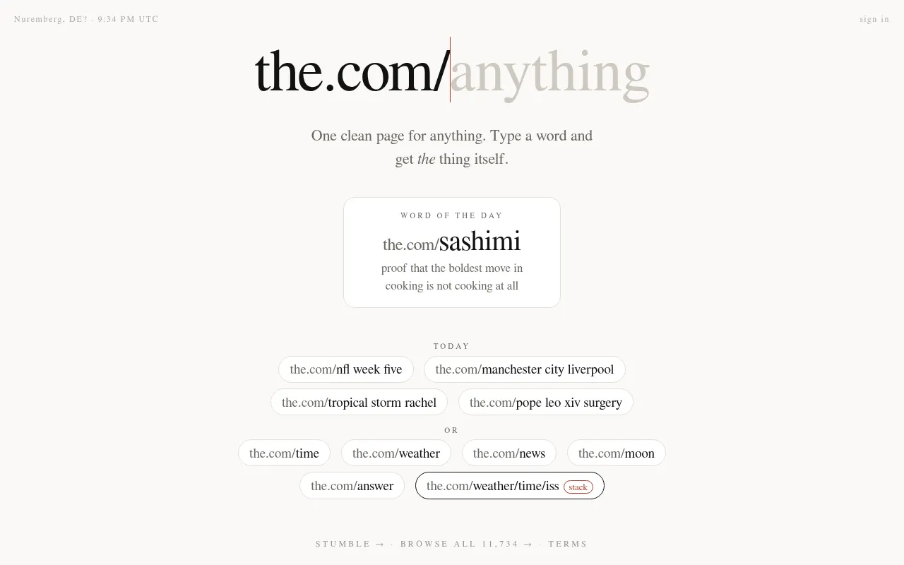 Screenshot of the.com