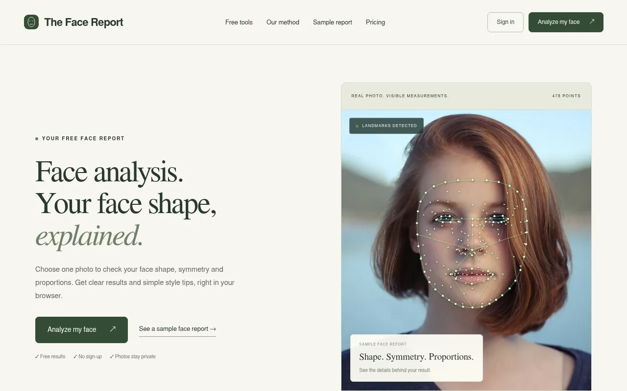 Screenshot of thefacereport.online