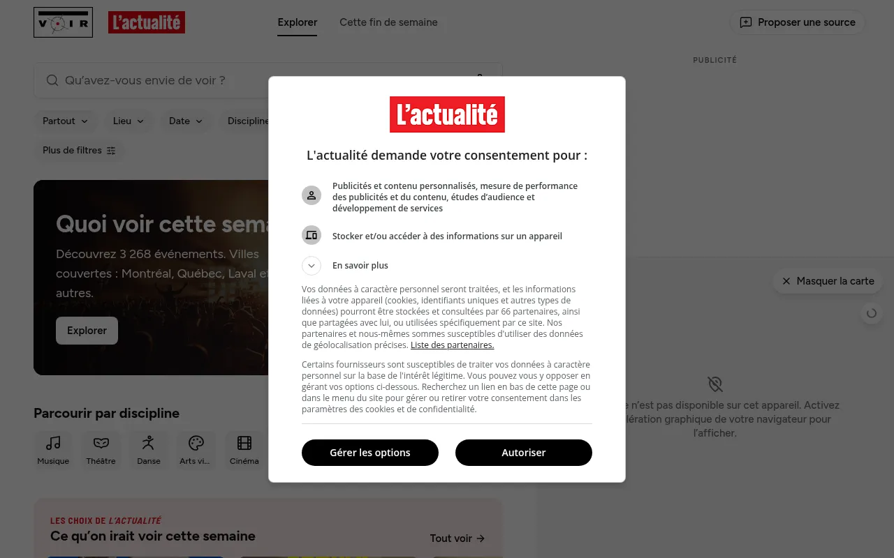 Screenshot of voir.lactualite.com