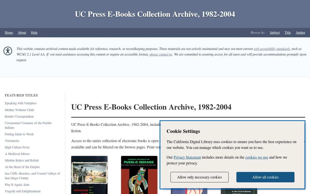 Screenshot of publishing.cdlib.org