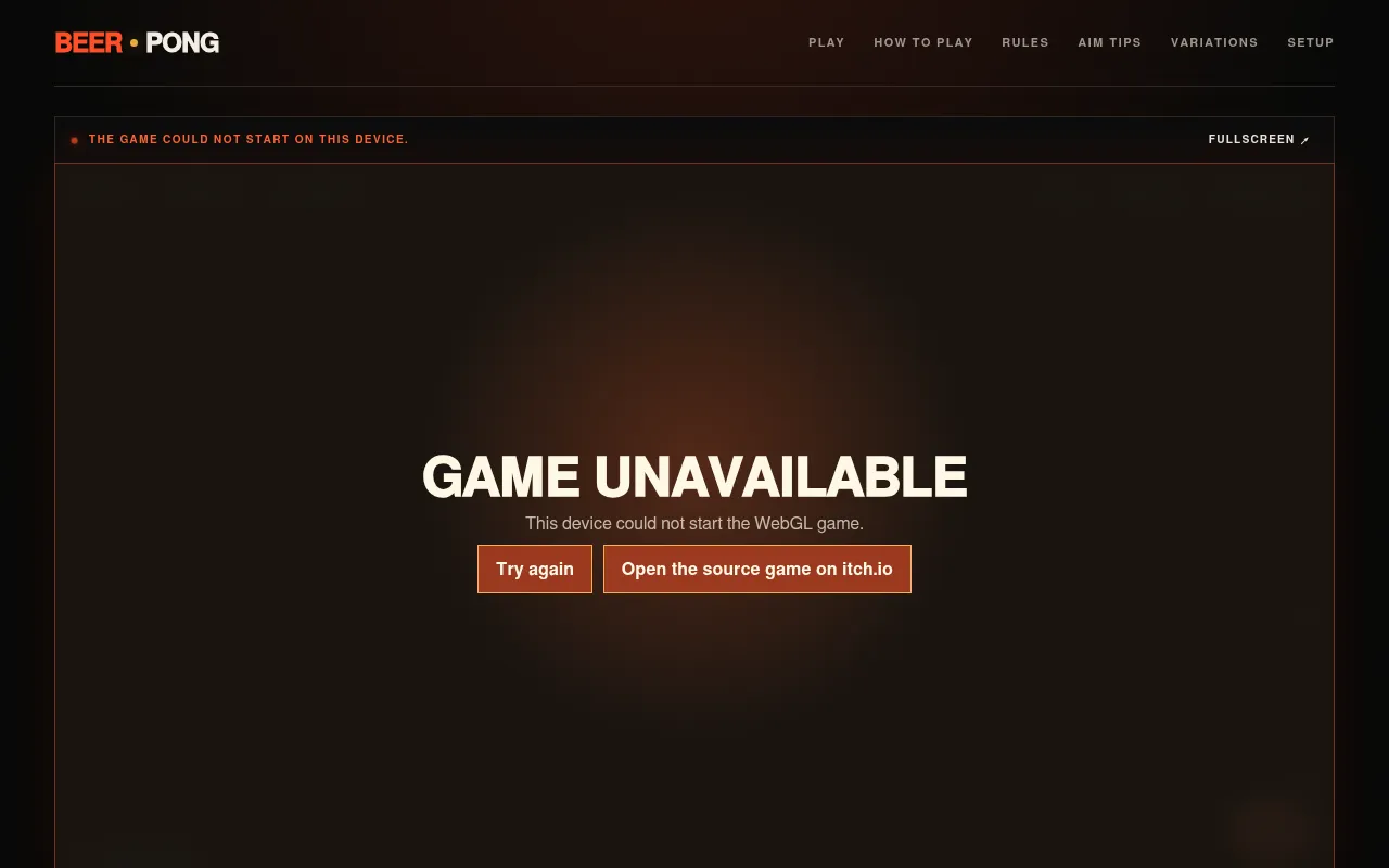 Screenshot of playbeerpong.com