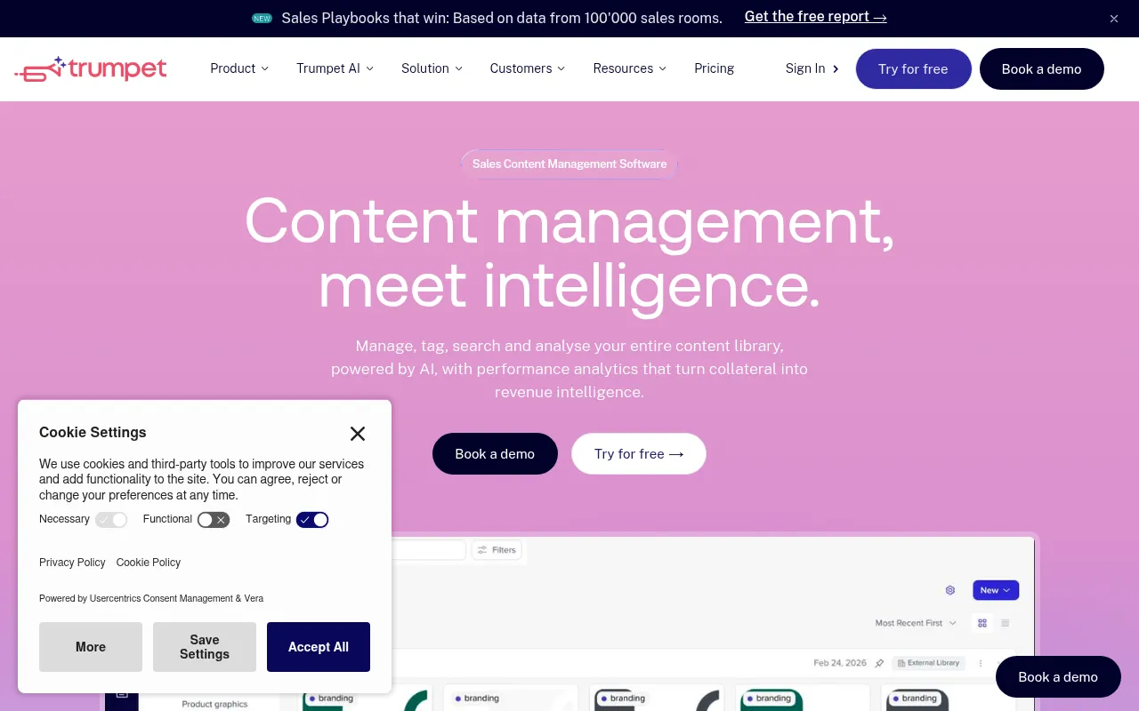 Screenshot of sendtrumpet.com