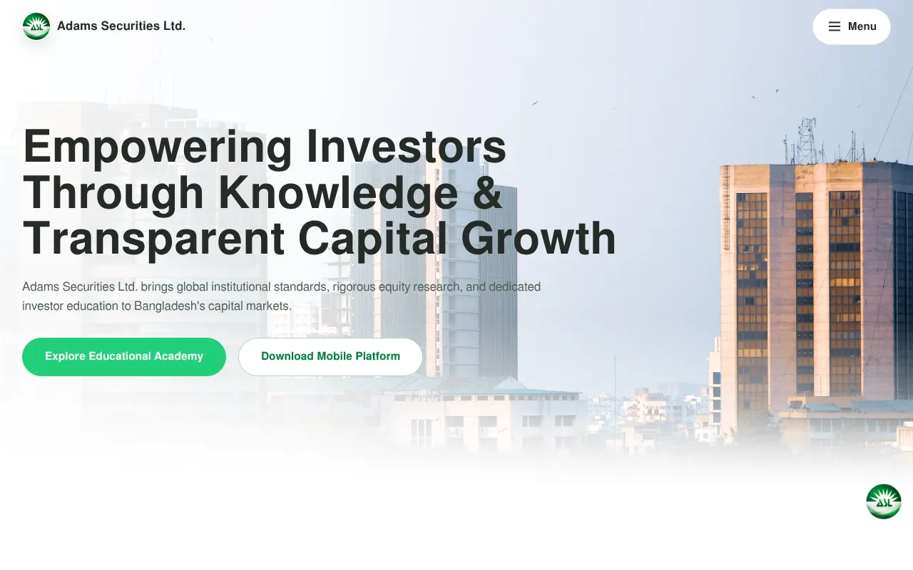 Screenshot of adamssecurities-ltd.com