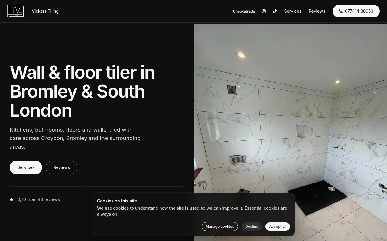 Screenshot of vickerstiling.co.uk