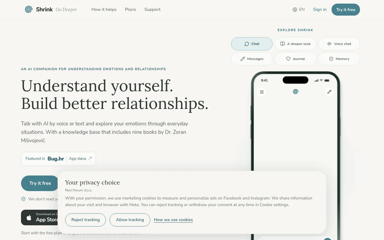 Screenshot of shrinkgodeeper.com