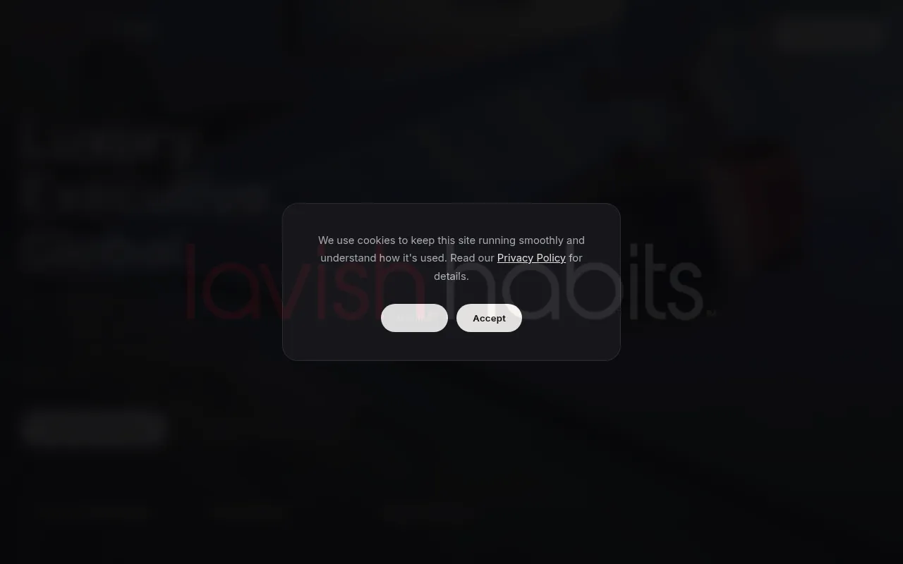 Screenshot of lavishhabits.com