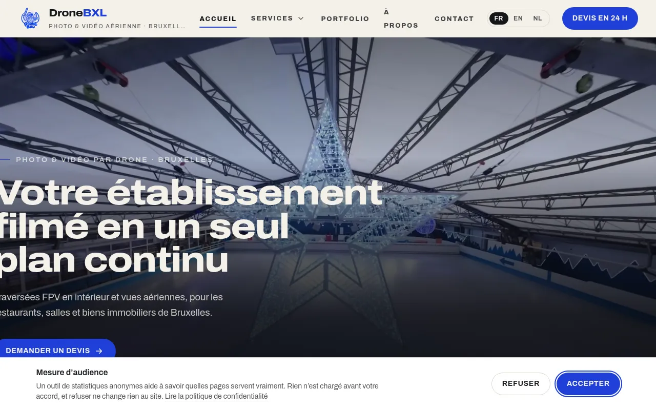 Screenshot of dronebxl.be