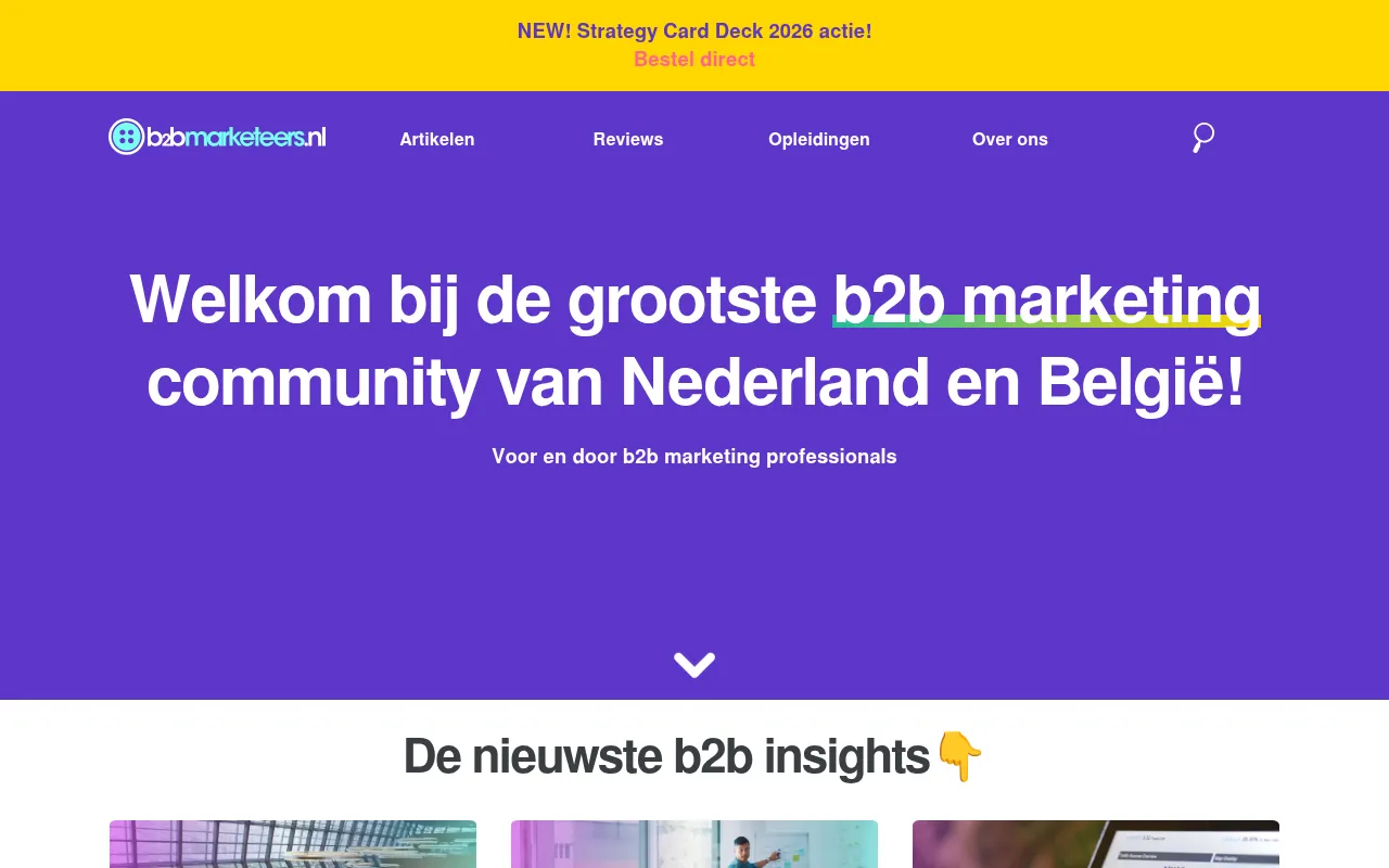 Screenshot of b2bmarketeers.nl