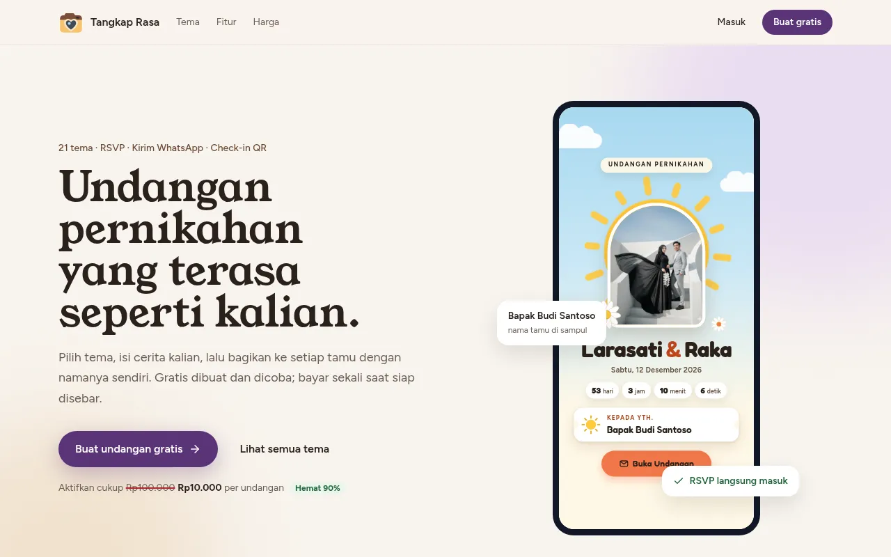 Screenshot of undangan.tangkaprasa.com
