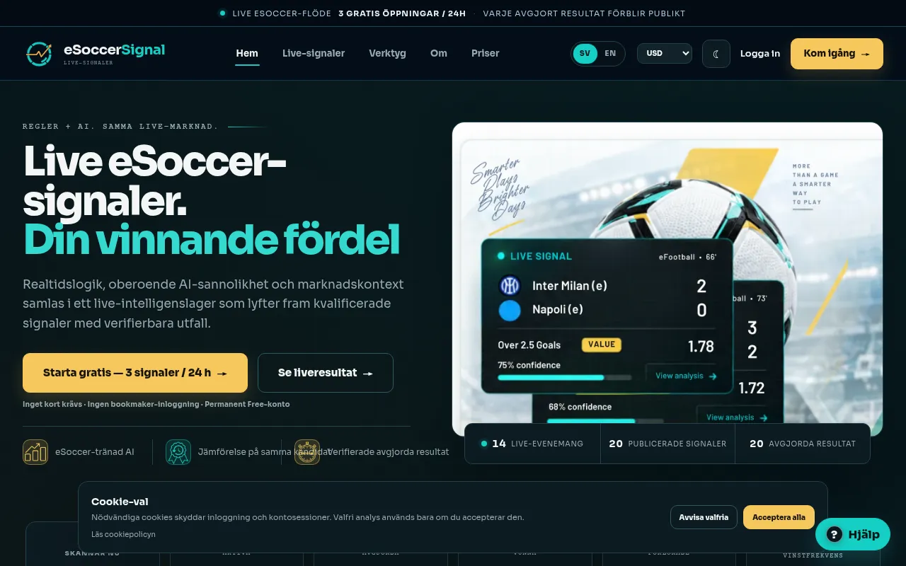 Screenshot of esoccersignal.com