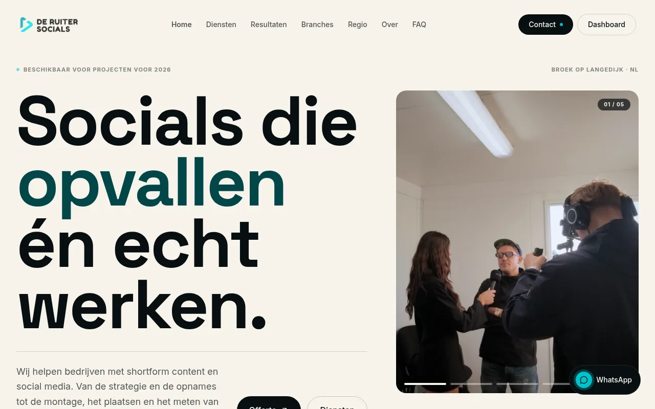 Screenshot of deruitersocials.nl