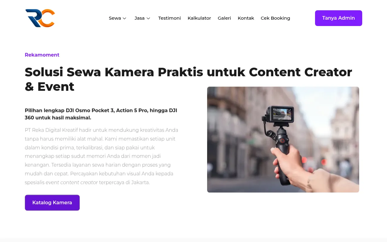 Screenshot of rekamoment.com