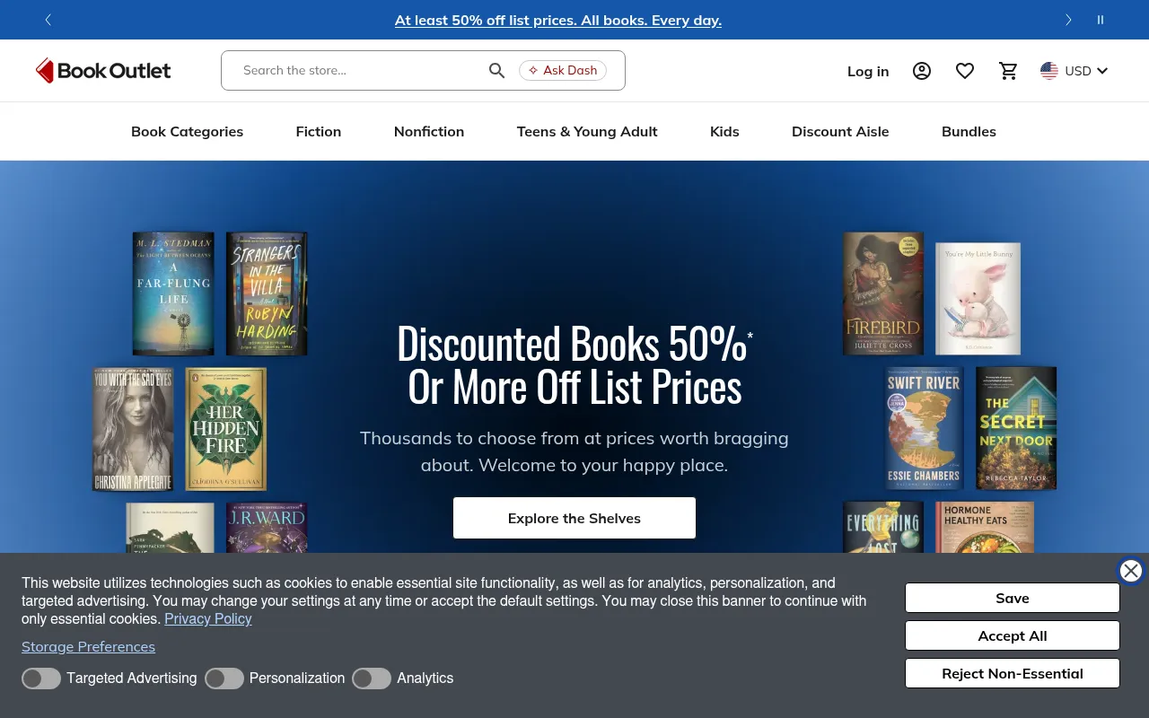 Screenshot of bookoutlet.com
