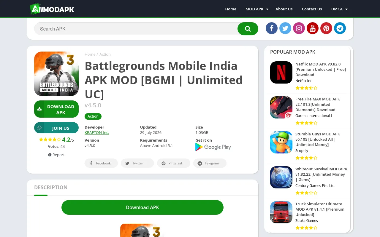 Screenshot of allmodapk.de