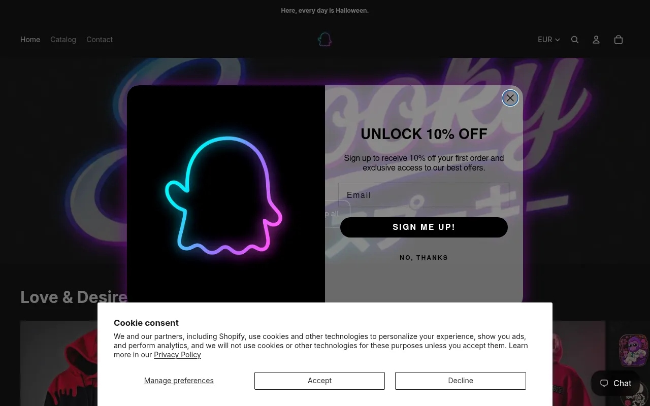 Screenshot of spookyofficial.com