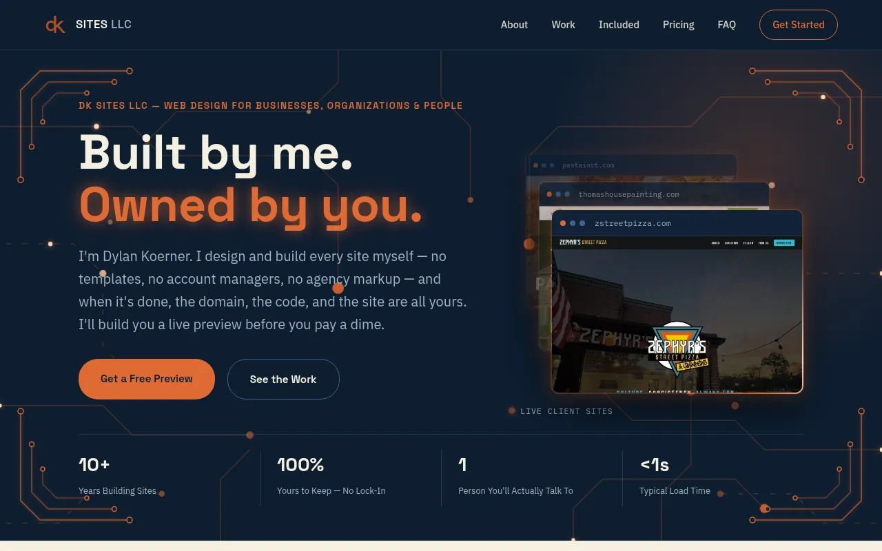 Screenshot of dksitesllc.com