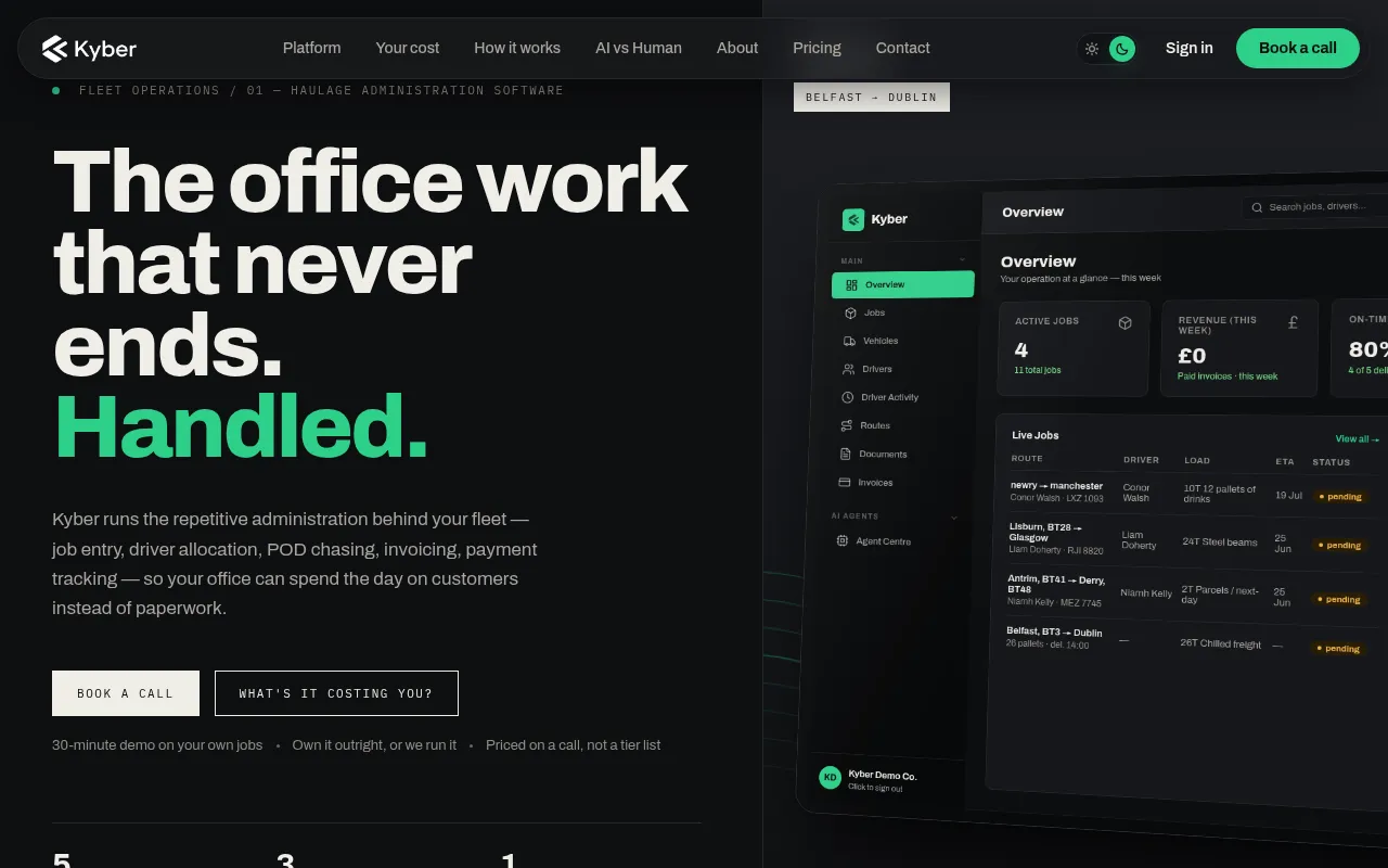 Screenshot of kyber.software