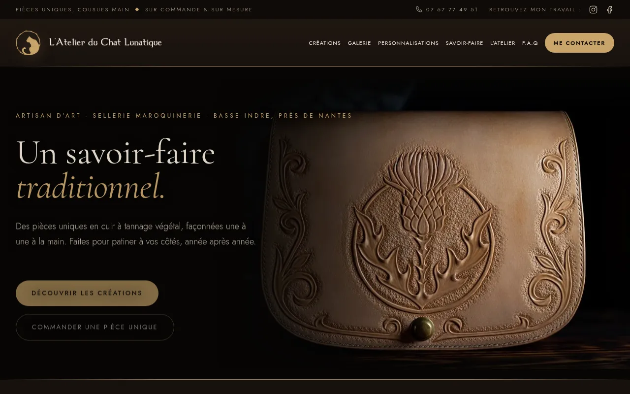 Screenshot of atelierduchatlunatique.fr