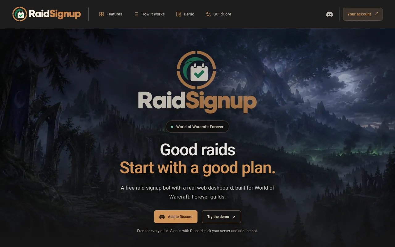 Screenshot of raidsignup.com