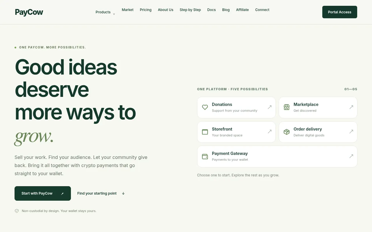 Screenshot of paycow.net