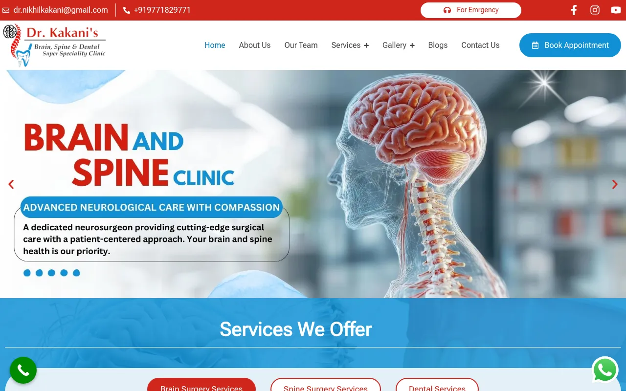 Screenshot of kakanineurospinedental.com
