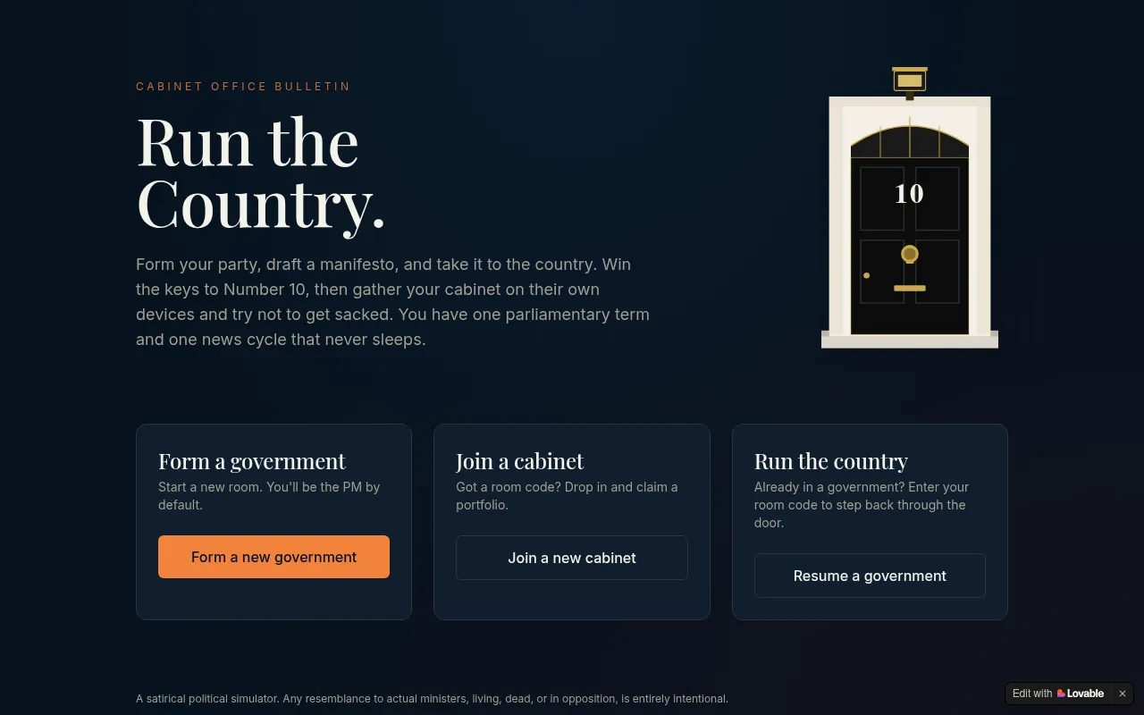 Screenshot of runthecountry.app