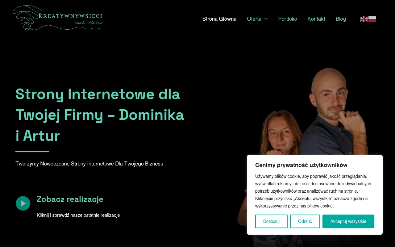Screenshot of kreatywnywsieci.pl
