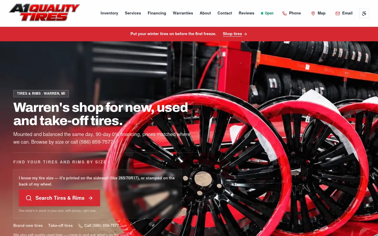 Screenshot of a1qualitytires.com