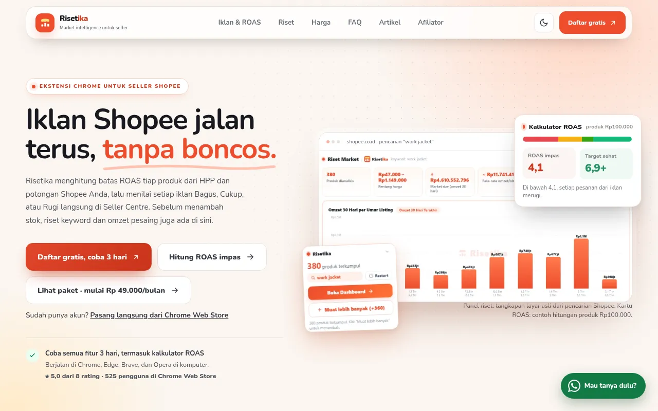 Screenshot of risetika.temaninovasi.com