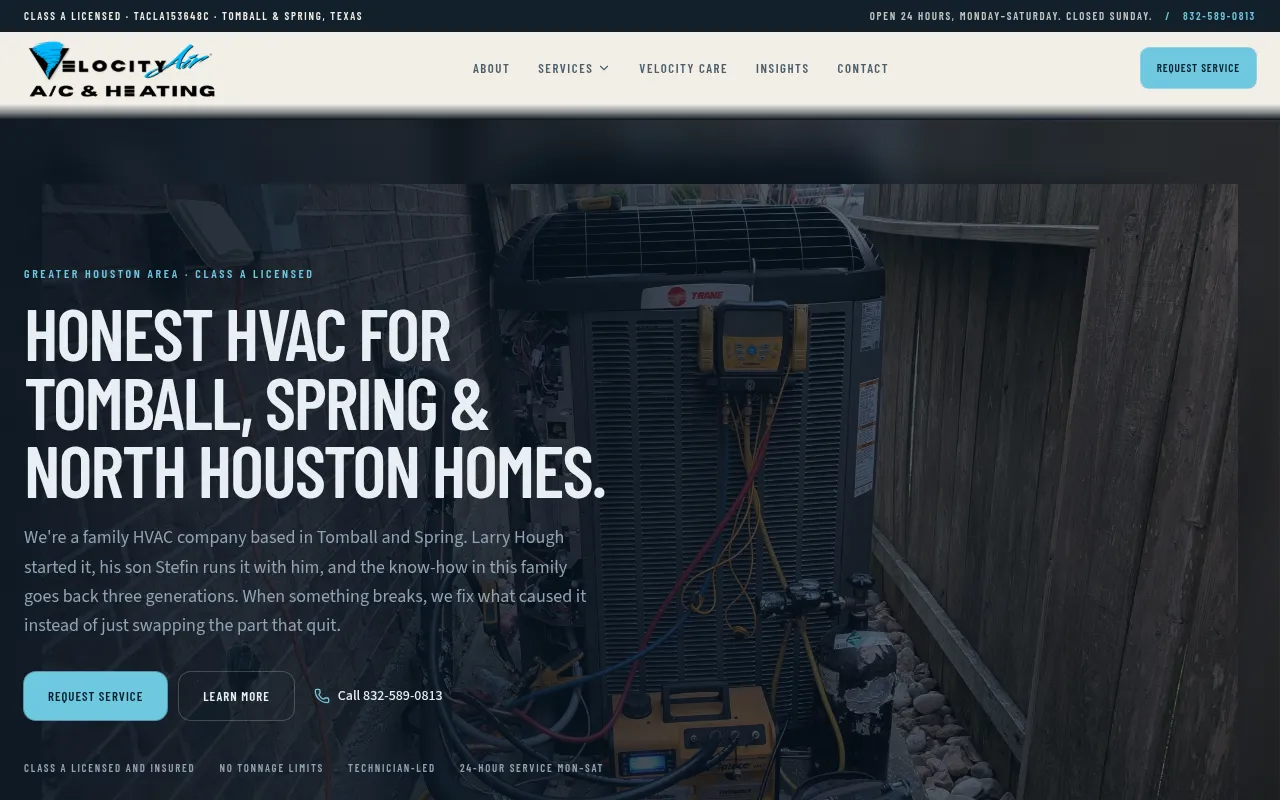 Screenshot of velocity-air.com
