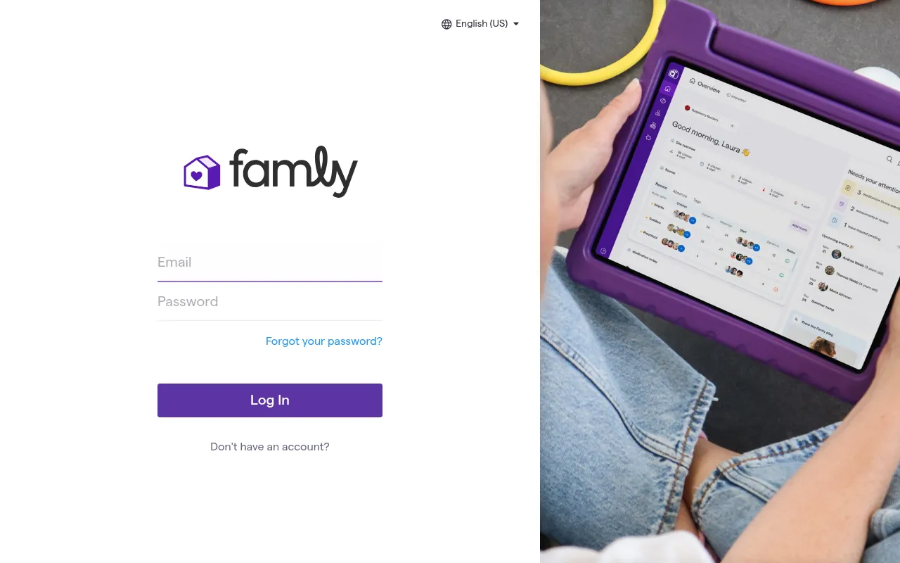Screenshot of app.famly.co