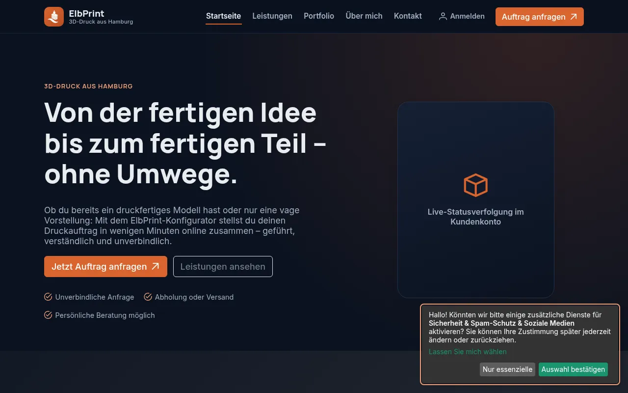 Screenshot of elbprint.de