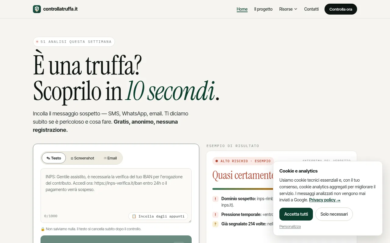 Screenshot of controllatruffa.it