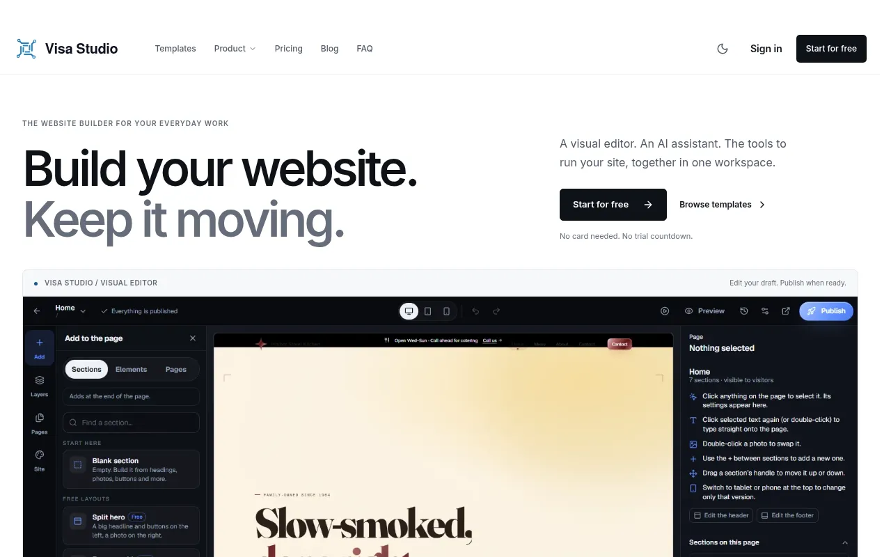 Screenshot of visastudio.online