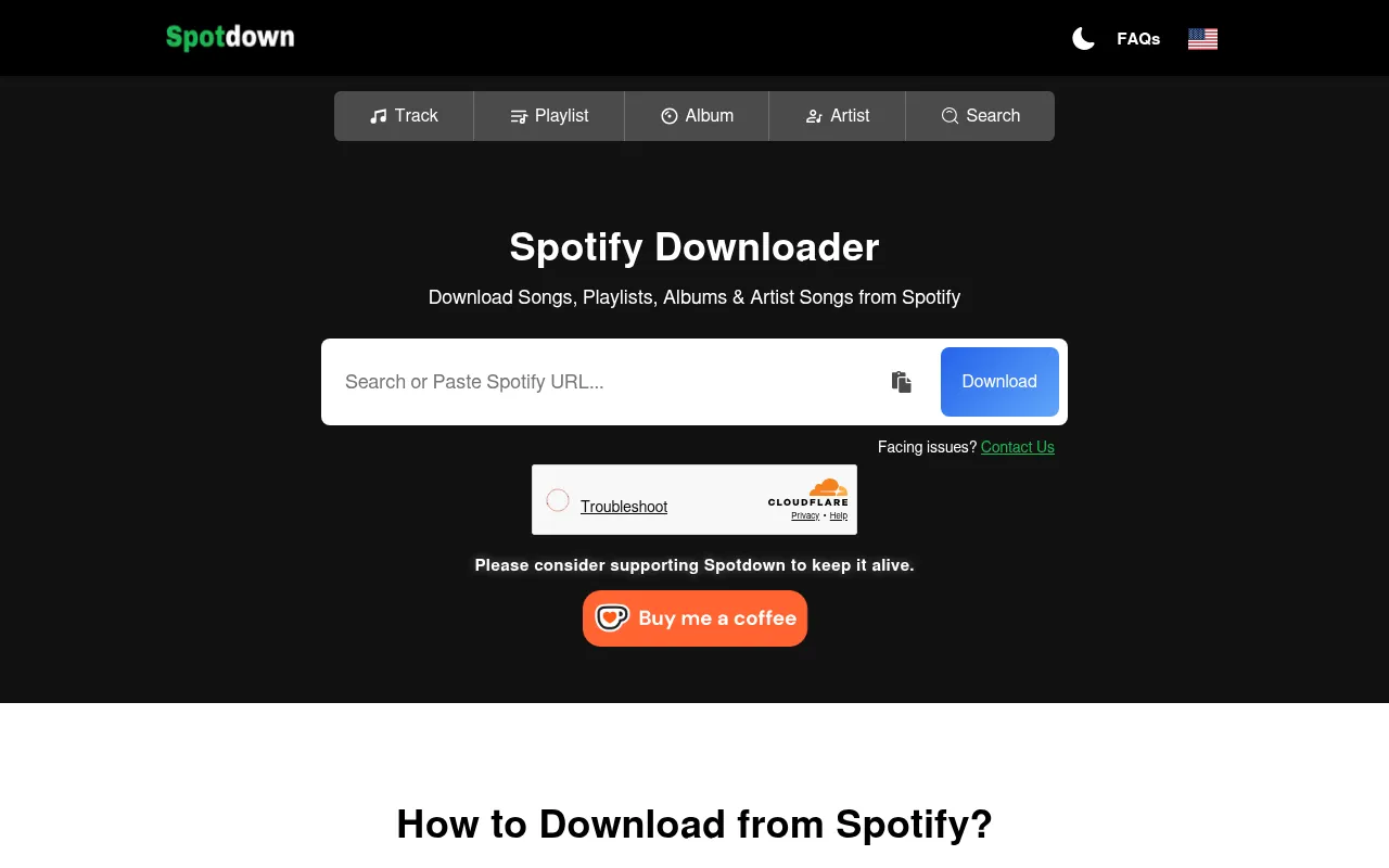 Screenshot of spotdown.org