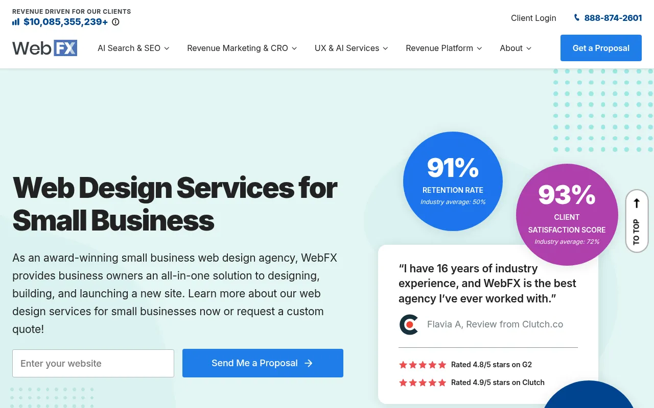 Screenshot of webfx.com