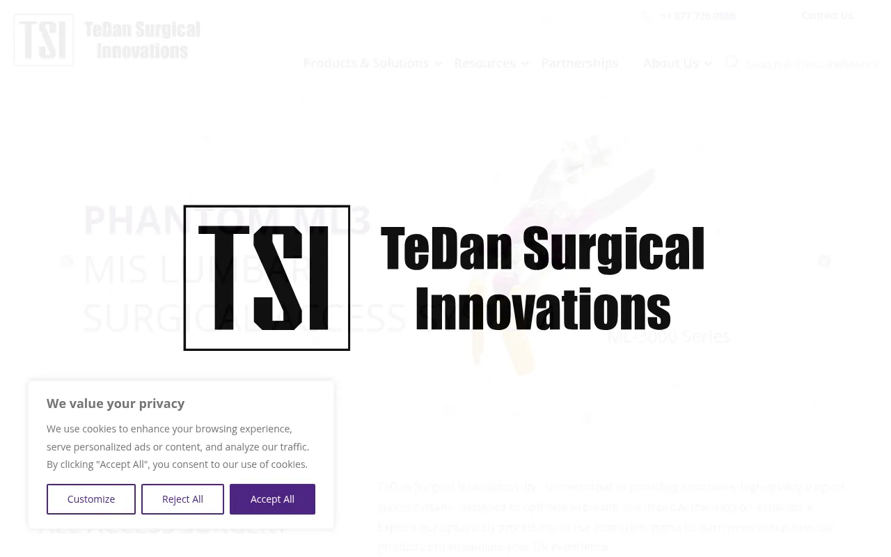 Screenshot of tedansurgical.com