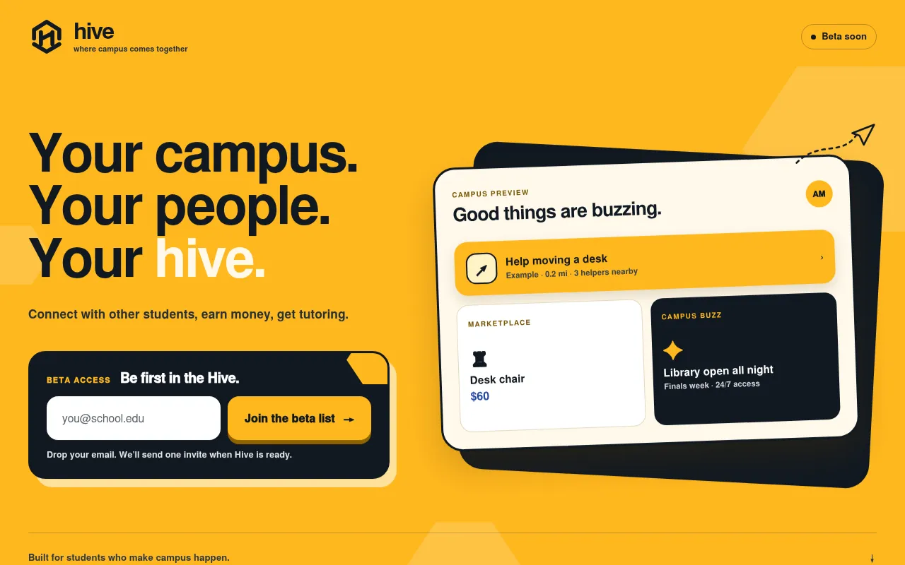 Screenshot of hivesocialplatform.com