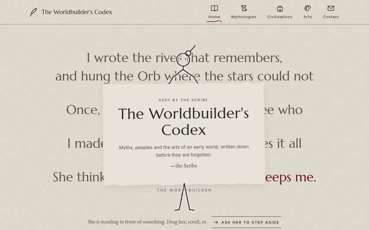 Screenshot of worldbuilderscodex.com