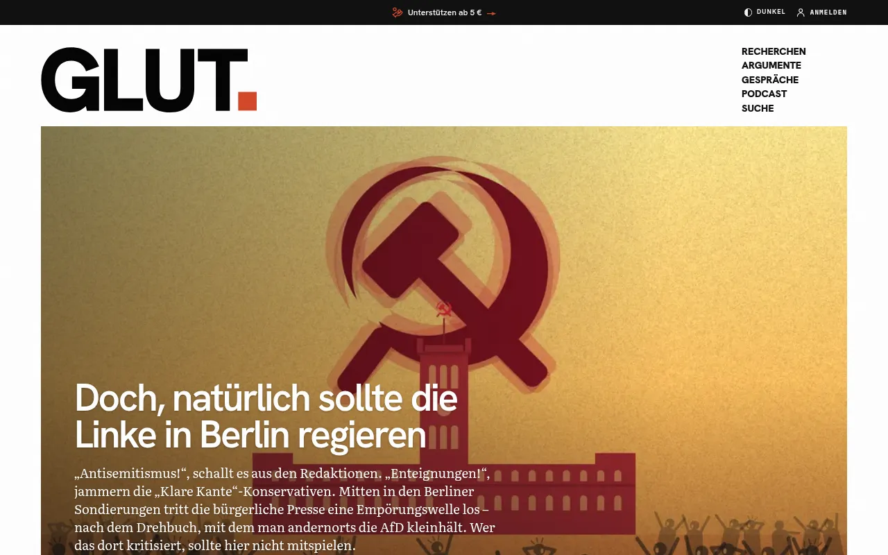 Screenshot of glut-magazin.de